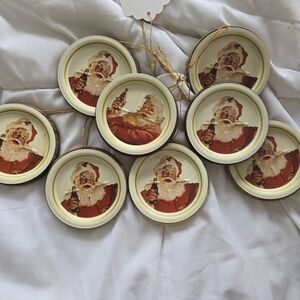 Coca Cola Santa Claus Coasters/Ornament Set